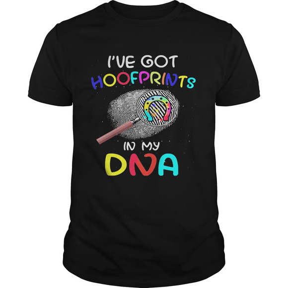 Tops - Ive Got Hoofprints In My Dna Magnifying Glass Color Shirt